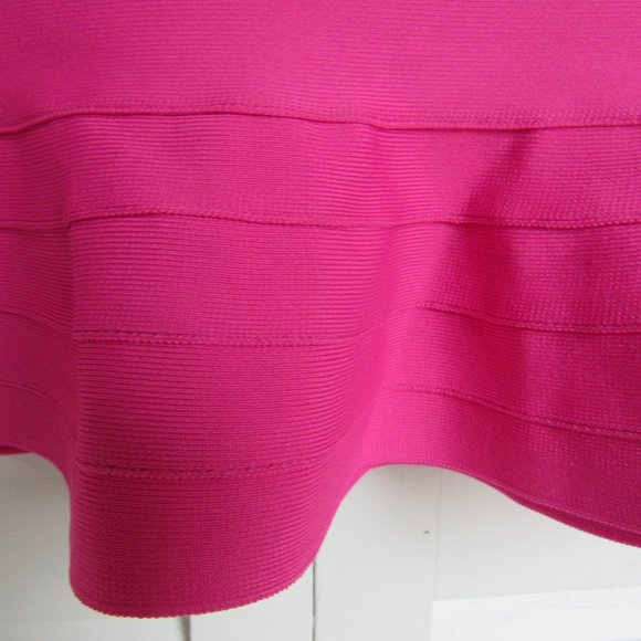 Hot Pink, Halter Medi with Ruffled Hem and Zipper, - Picture 5 of 5